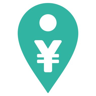 Yen Map Marker Flat Vector Icon