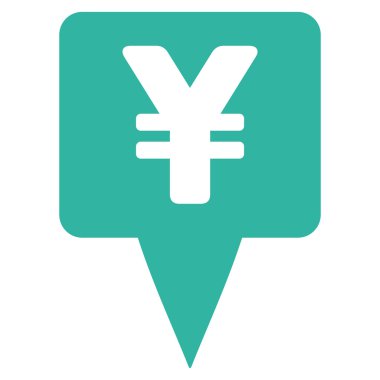 Yen Map Pointer Flat Vector Icon
