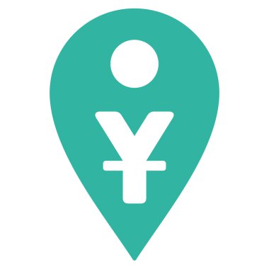 Yuan Map Marker Flat Vector Icon