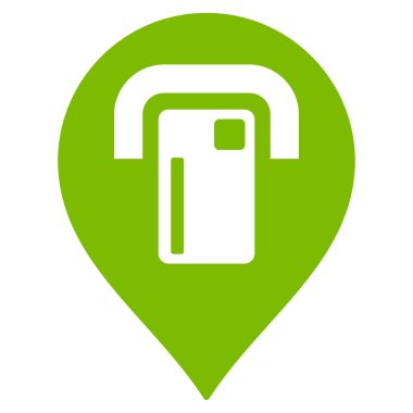 ATM harita işaretçi düz vektör simgesi