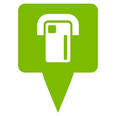 Atm Terminal Haritası İşaretçisi Düz Vektör Simgesi