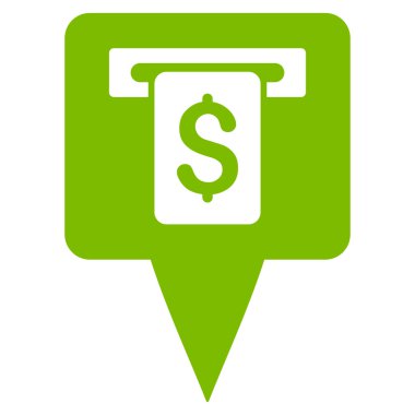 Nakit Makine Haritası İşaretçisi Düz Vektör Simgesi