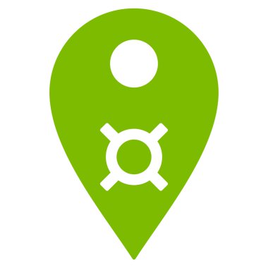 Para Birimi Haritası İşaretleyici Düz Vektör Simgesi