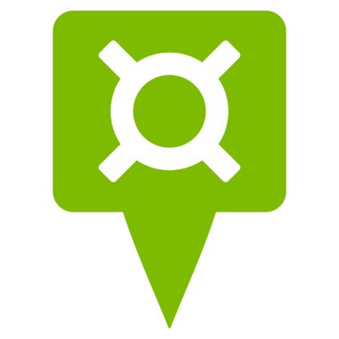 Para Birimi Harita İşaretçisi Düz Vektör Simgesi