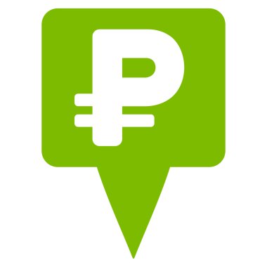 Rouble Map Pointer Flat Vector Icon