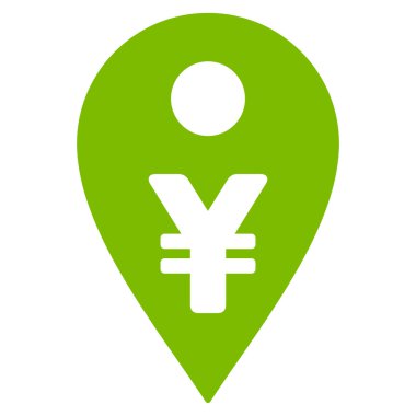 Yen Map Marker Flat Vector Icon