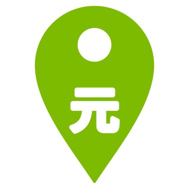 Yuan Map Marker Flat Vector Icon