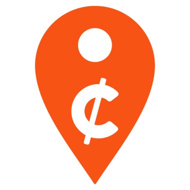 Cent Harita İşaretleyici Düz Vektör Simgesi