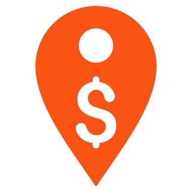 Doları harita işaretleyici düz vektör simgesi