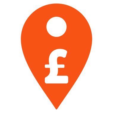 Pound Map Marker Flat Vector Icon