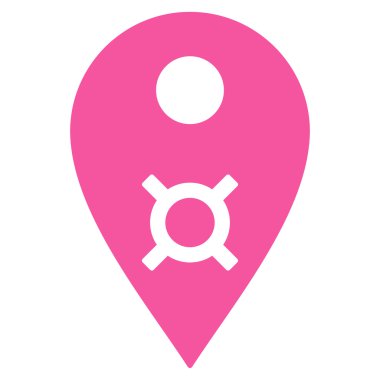 Para Birimi Haritası İşaretleyici Düz Vektör Simgesi