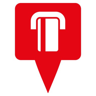 Banka Terminal Haritası İşaretçisi Düz Vektör Simgesi