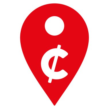 Cent Harita İşaretleyici Düz Vektör Simgesi