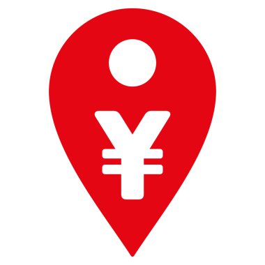 Yen Map Marker Flat Vector Icon