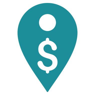 Doları harita işaretleyici düz vektör simgesi