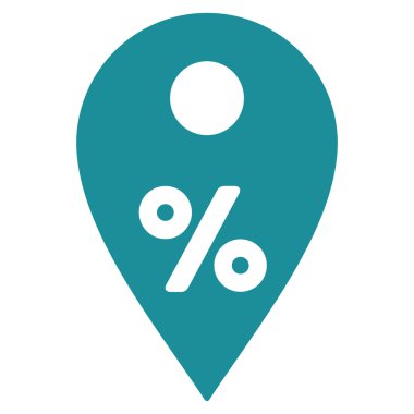 Percent Map Marker Flat Vector Icon