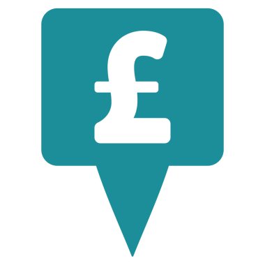 Pound Map Pointer Flat Vector Icon