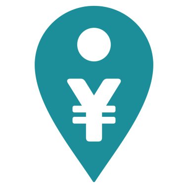 Yen Map Marker Flat Vector Icon
