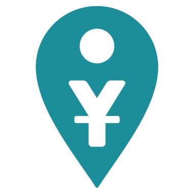 Yuan Map Marker Flat Vector Icon
