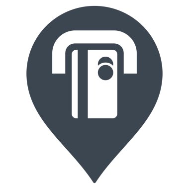 Atm Makine İşaretçisi Düz Vektör Simgesi