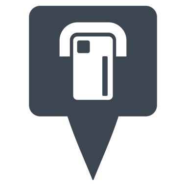 Atm Terminal Haritası İşaretçisi Düz Vektör Simgesi