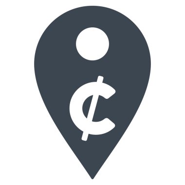 Cent Harita İşaretleyici Düz Vektör Simgesi