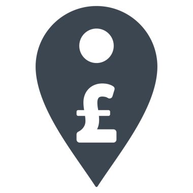 Pound Map Marker Flat Vector Icon
