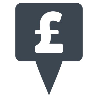 Pound Map Pointer Flat Vector Icon