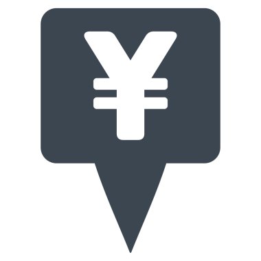 Yen Map Pointer Flat Vector Icon