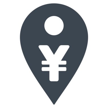 Yen Map Marker Flat Vector Icon