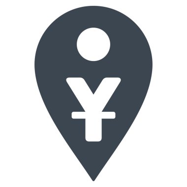 Yuan Map Marker Flat Vector Icon