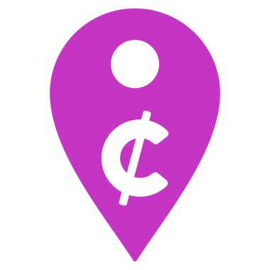 Cent Harita İşaretleyici Düz Vektör Simgesi