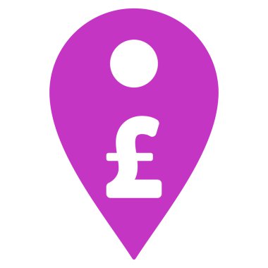 Pound Map Marker Flat Vector Icon