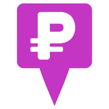 Rouble Map Pointer Flat Vector Icon