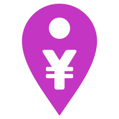 Yen Map Marker Flat Vector Icon