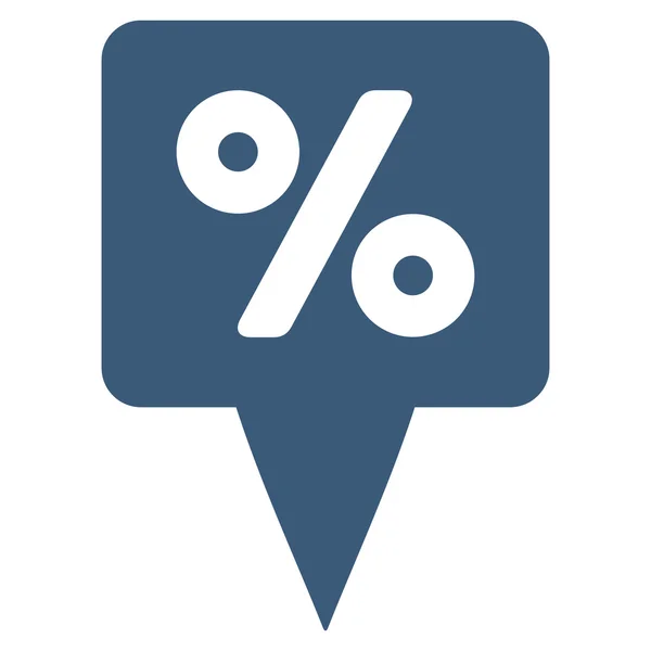 Percent Map Pointer Flat Vector Icon — Stockvector