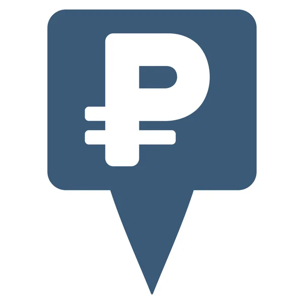 Rouble Map Pointer Flat Vector Icon — Stock vektor