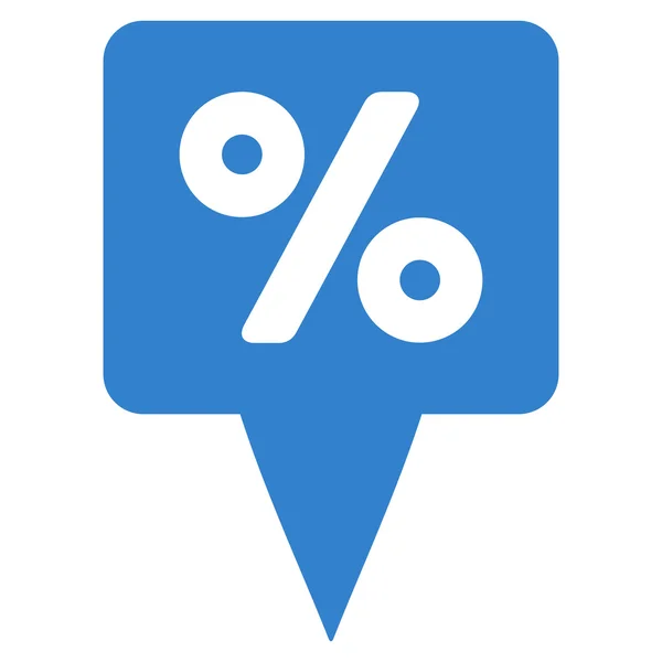 Percent Map Pointer Flat Vector Icon — Διανυσματικό Αρχείο