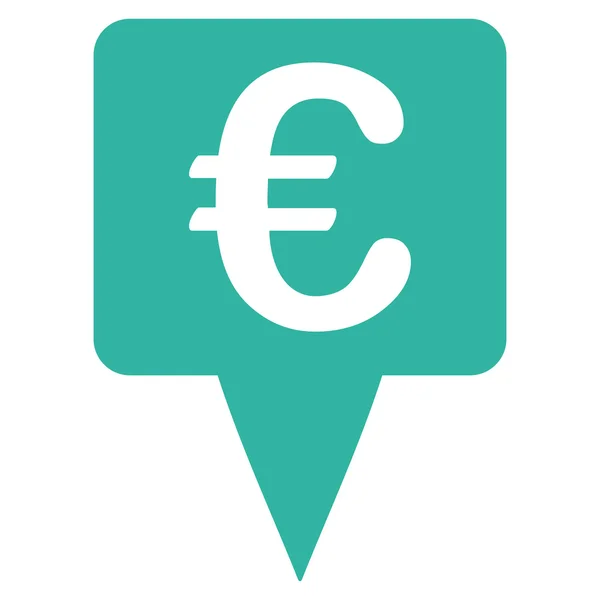 Euro Map Pointer Flat Vector Icon — Stock Vector