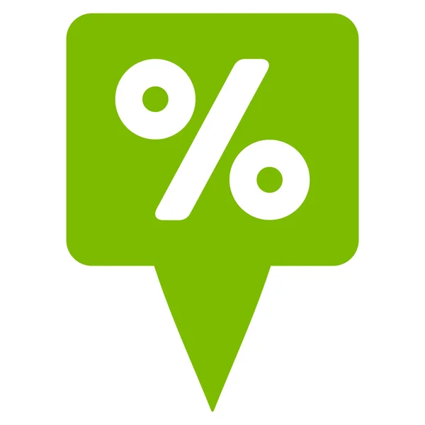 Percent Map Pointer Flat Vector Icon — Stok Vektör