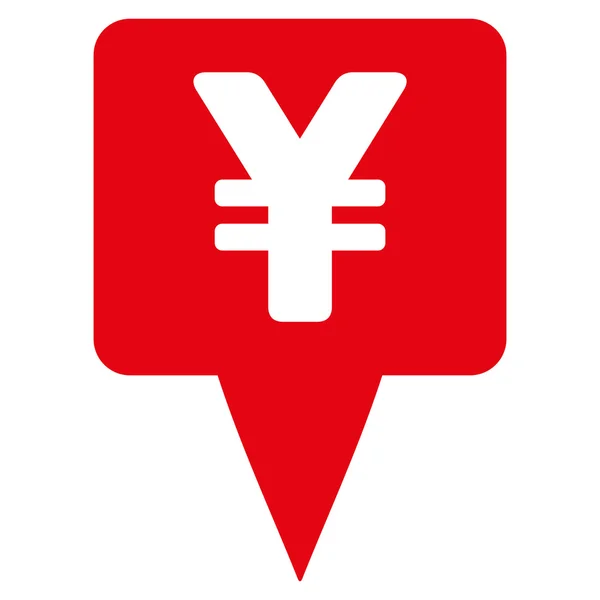 Yen Map Pointer Flat Vector Icon — 图库矢量图片