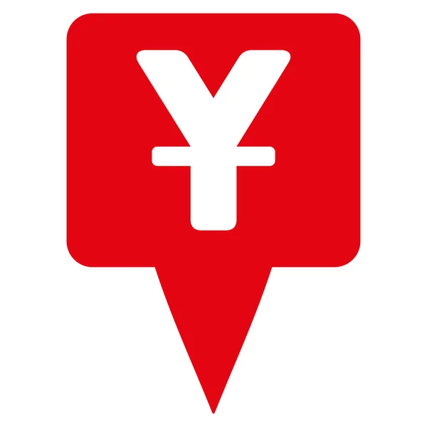 Yuan Map Pointer Flat Vector Icon — ストックベクタ