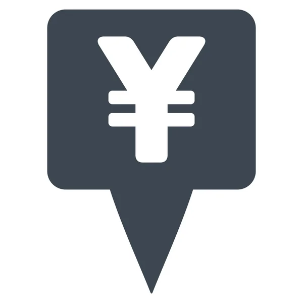 Icône vectorielle plate de pointeur de carte de yen — Image vectorielle