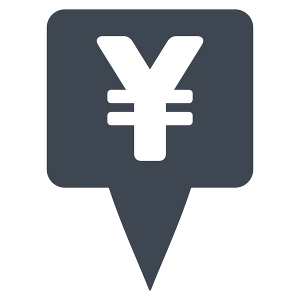 Yen Map Pointer Flat Vector Icon — Διανυσματικό Αρχείο