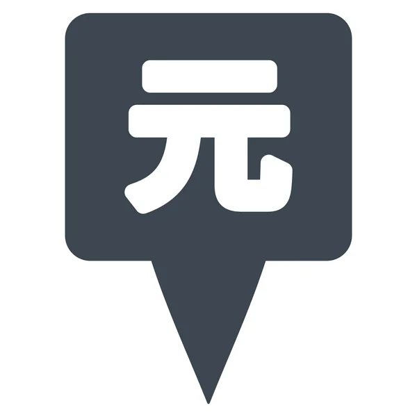 Icône vectorielle plate de pointeur de carte Yuan — Image vectorielle