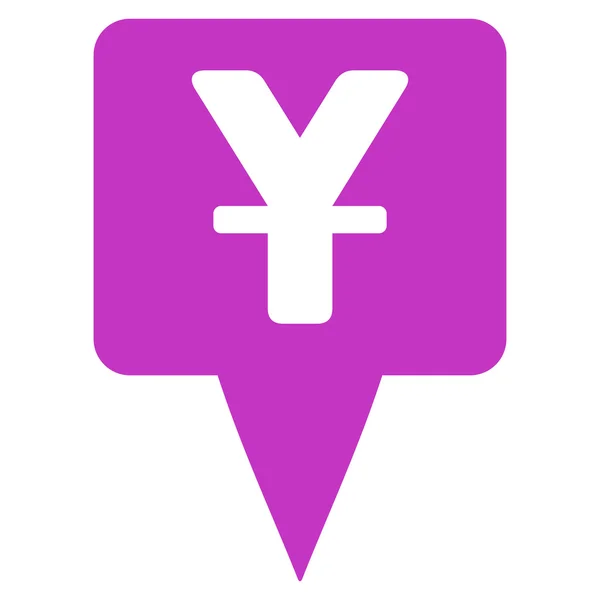 Yuan Map Pointer Flat Vector Icon — ストックベクタ