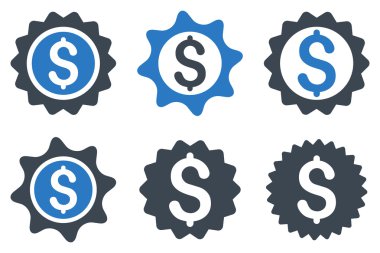 Banka mührü düz vektör simgeler