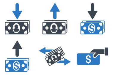 Banknot düz vektör simgeler ödemek