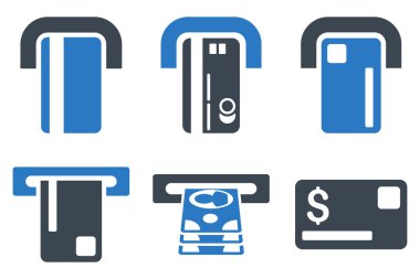 Ödeme Terminal düz vektör simgeler