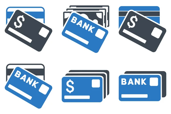 Banking Cards Flat Vector Icons — Stock Vector